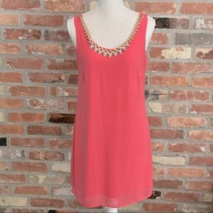 Pink dress with built in necklace